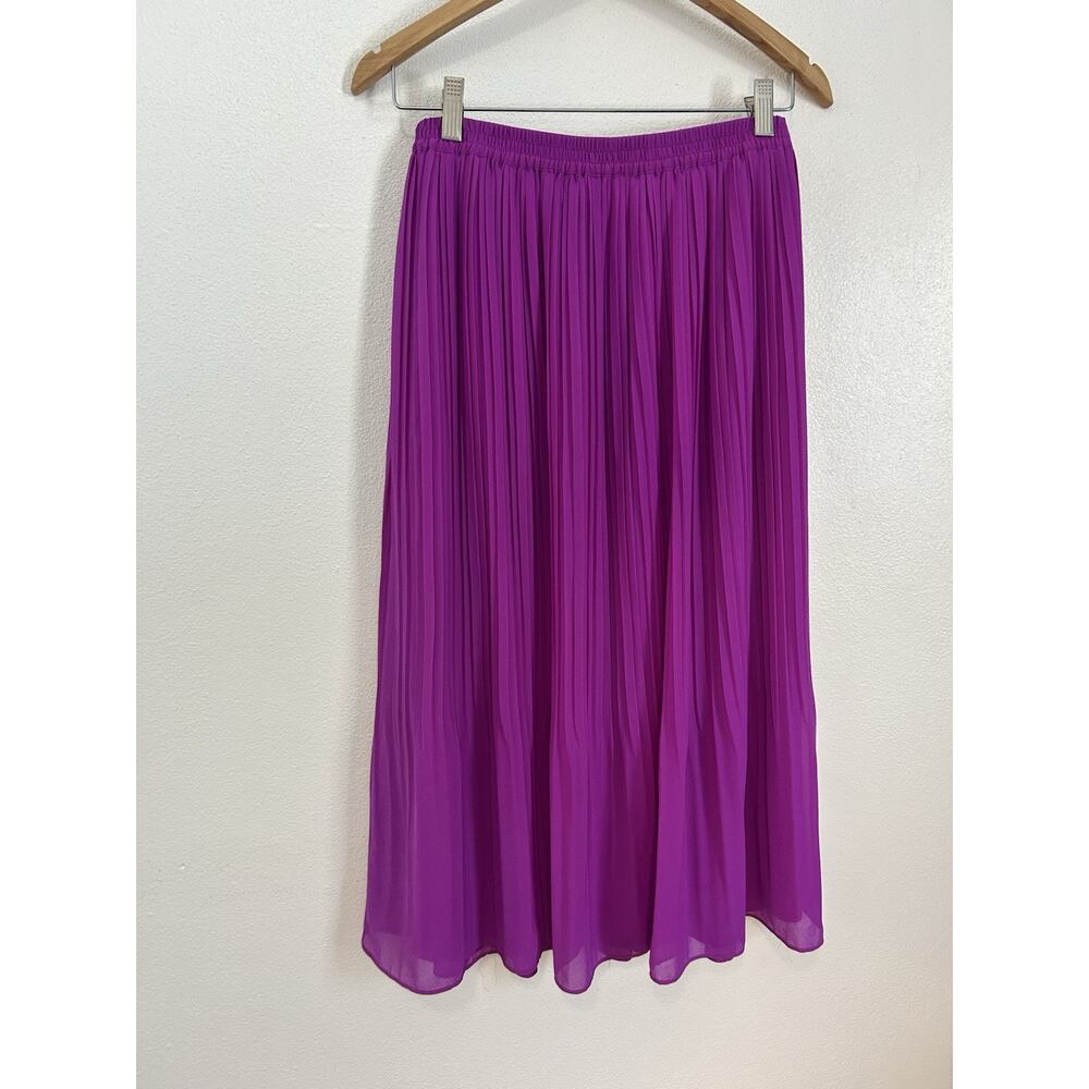 Naked Zebra Purple Pleated Maxi Skirt Size M Magenta